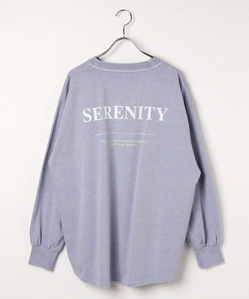 BAYFLOW（ベイフロー）の「[ゆるっと着られるオーバーサイズ]ピグメントロゴロングスリーブT（Tシャツ/カットソー・レディース・チャコール/ピンク/アイボリー/ブルー・SMALL/MEDIUM）」の20枚目の写真