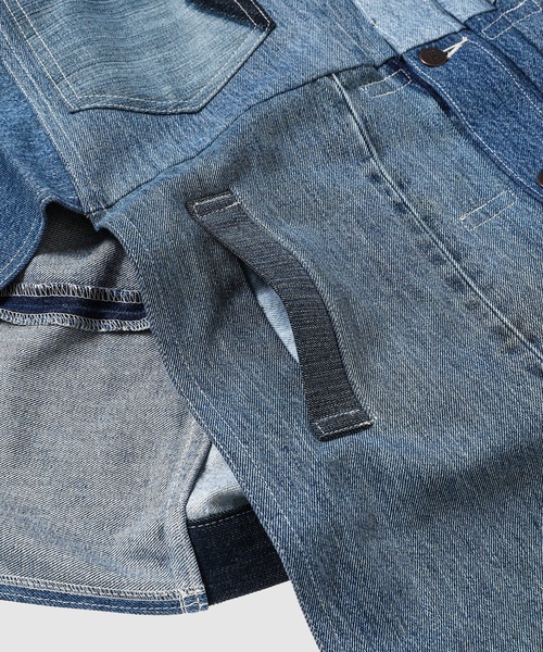 ANREALAGE(アンリアレイジ)の「CUBE DENIM G-JACKET(デニムジャケット・レディース・ライトインディゴブルー・ONE SIZE)」の4枚目の写真