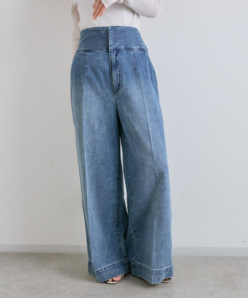 Randy♡ ビジューバックカットワイドデニム♡XS♡完売品 即購入⭕️ Randy♡ ビジューバックカットワイドデニム♡XS♡完売品 即購入⭕️