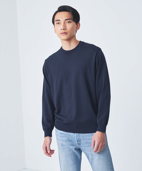 クリアコットン テンジク クルーネック ニット（ニット/セーター）｜green label relaxing（グリーンレーベルリラクシング）