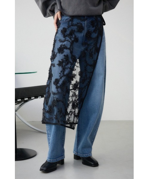 AZUL by moussy（アズールバイマウジー）の「シアーレーススカート（スカート・レディース・アイボリー/ブラック・FREE）」の17枚目の写真