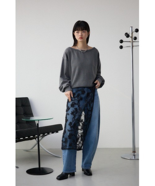 AZUL by moussy（アズールバイマウジー）の「シアーレーススカート（スカート・レディース・アイボリー/ブラック・FREE）」の7枚目の写真