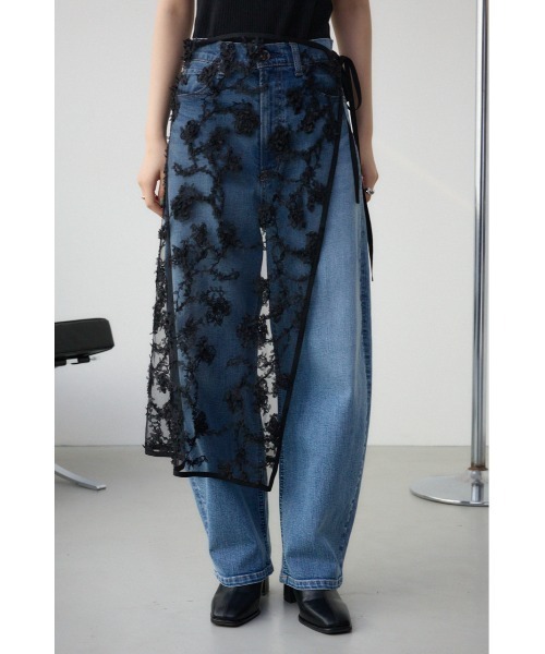 AZUL by moussy（アズールバイマウジー）の「シアーレーススカート（スカート・レディース・アイボリー/ブラック・FREE）」の8枚目の写真
