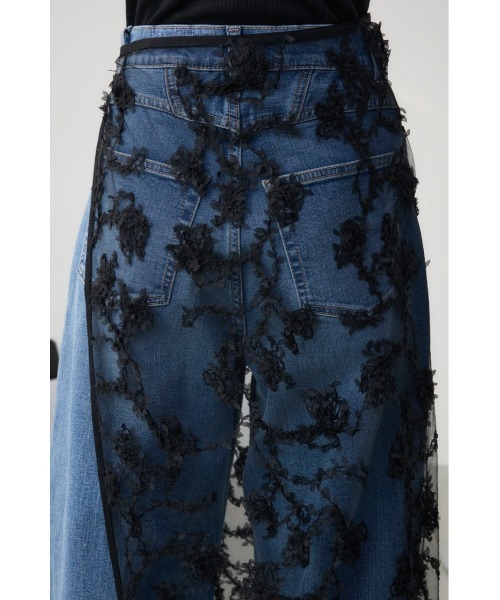 AZUL by moussy（アズールバイマウジー）の「シアーレーススカート（スカート・レディース・アイボリー/ブラック・FREE）」の3枚目の写真