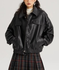 AKIKOAOKI/(アキコアオキ)】Jess 02/ブルゾン/フェイクレザー