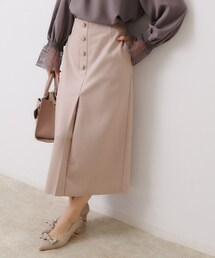 【体のラインを拾いにくい・お仕事にも】マシュマロスエード調タイト