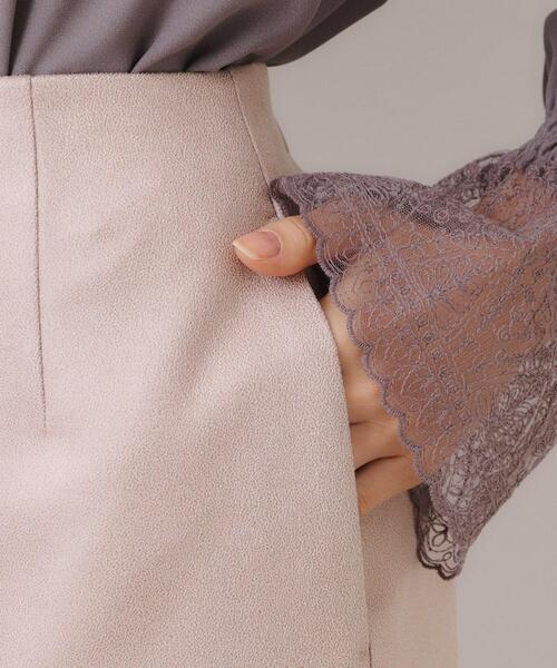 couture brooch（クチュールブローチ）の「【体のラインを拾いにくい・お仕事にも】マシュマロスエード調タイト（スカート・レディース・ライトブルー/チャコールグレー/ベビーピンク・38/40/36/42）」の9枚目の写真