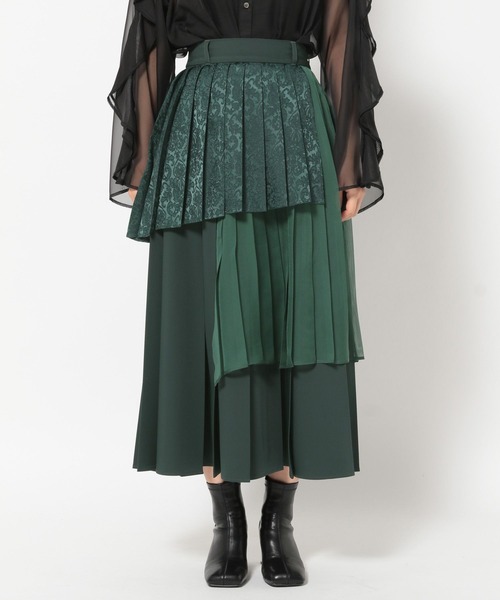 HARE（ハレ）の「アシメミックスプリーツスカート(HARE