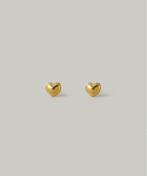 Jolie Toujours(ジョリトゥジュール)の「【汗や水に強い】〈ステンレス〉ミルハートスタッドピアス(ピアス(両耳用)・レディース・ゴールド/シルバー・FREE)」の1枚目の写真