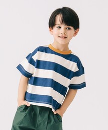 B:MING by BEAMS | ワイド ボーダー プリント Tシャツ 2025SS(100~140cm)(Tシャツ/カットソー)