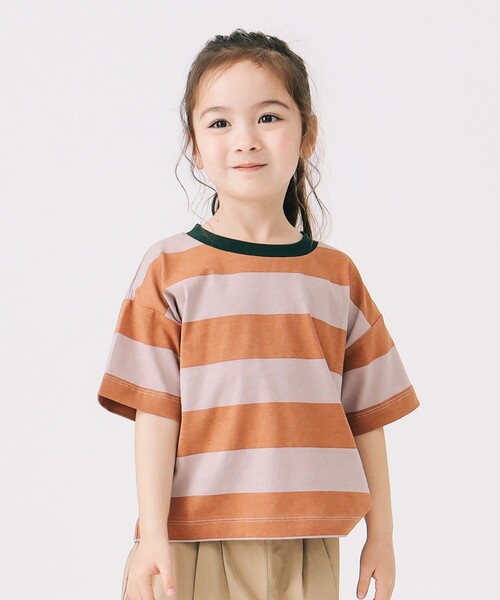 セール】ワイド ボーダー プリント Tシャツ 2025SS（100～140cm