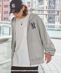 MONO-MART（モノマート）の「MLB メジャーリーグベースボール 別注ワッペン刺繍ピグメント加工ビッグシルエット裏起毛ダブルジップパーカー【セットアップ対応】（パーカー）」