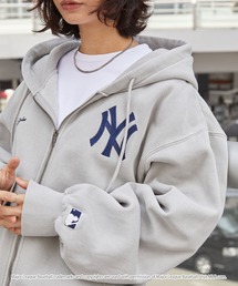 MONO-MART（モノマート）の「MLB メジャーリーグベースボール 別注ワッペン刺繍ピグメント加工ビッグシルエット裏起毛ダブルジップパーカー【セットアップ対応】（パーカー）」