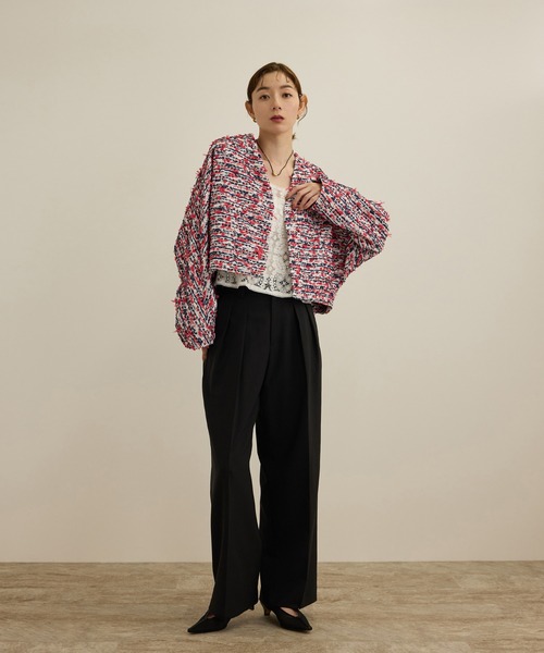 ROPE'（ロペ）の「【撥水】ウールタックトラウザーパンツ【雑誌掲載】（その他パンツ・レディース・ホワイト/ブラック/カーキ・40/36/38）」の5枚目の写真