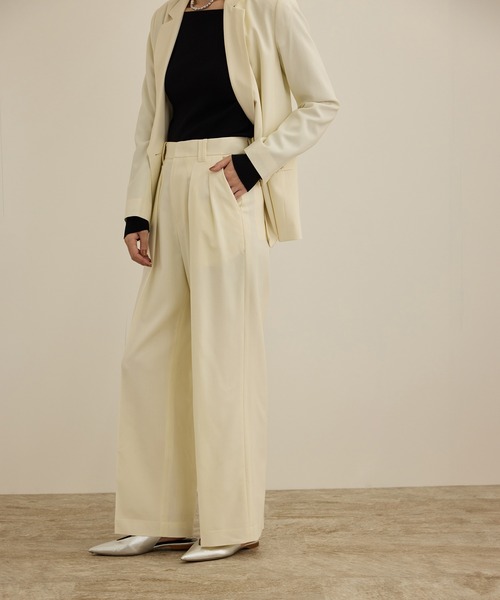 ROPE'（ロペ）の「【撥水】ウールタックトラウザーパンツ【雑誌掲載】（その他パンツ・レディース・ホワイト/ブラック/カーキ・40/36/38）」の20枚目の写真
