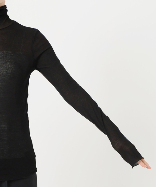 【VERMEIL par iena】Sheer twist コットンタートル Sheer twist cotton turtle（Tシャツ／カットソー）｜VERMEIL
