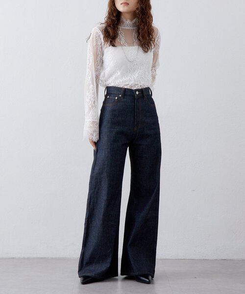 mystic（ミスティック）の「ai no de ogamo レザーライクバギーパンツ（デニムパンツ・レディース・インディゴブルー・SMALL/MEDIUM）」の3枚目の写真