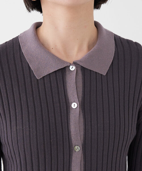 Jena espace merveilleux（ジェナ　エスパスメルヴェイユ）の「襟付き配色リブニット（ニット/セーター・レディース・チャコールグレー/オフホワイト/グリーン・FREE）」の19枚目の写真