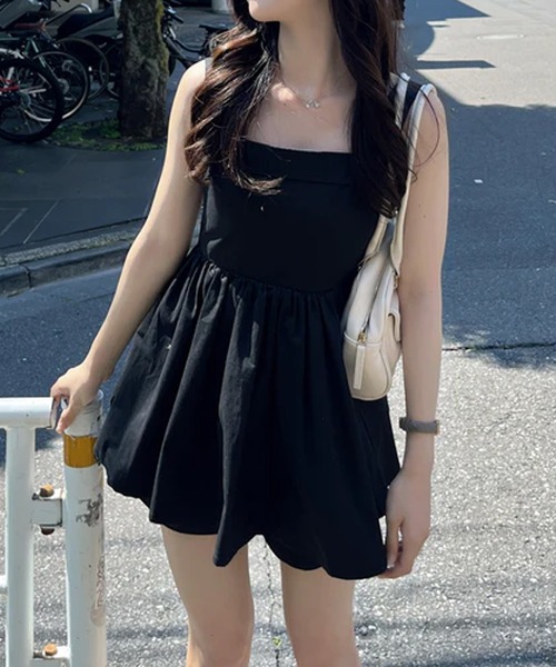 merrylatte（メリーラテ）の「バックリボンロンパース（つなぎ/オールインワン・レディース・ブラック系その他/ホワイト/ブラック・FREE）」の4枚目の写真