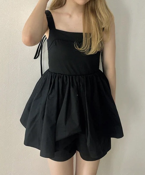 merrylatte（メリーラテ）の「バックリボンロンパース（つなぎ/オールインワン・レディース・ブラック系その他/ホワイト/ブラック・FREE）」の5枚目の写真