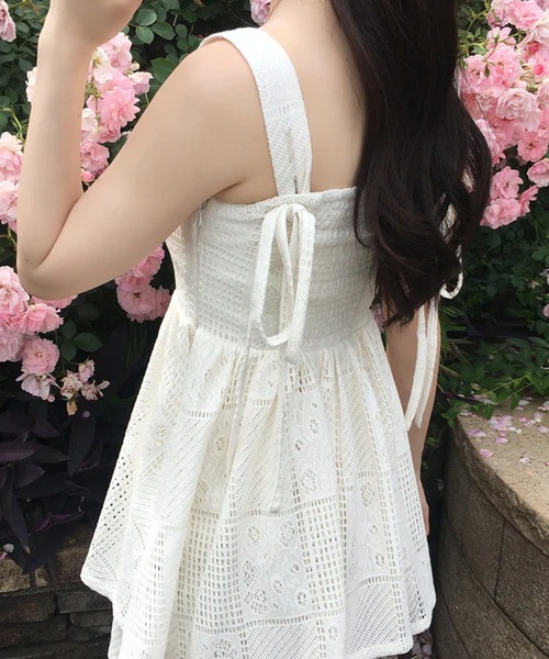 merrylatte（メリーラテ）の「バックリボンロンパース（つなぎ/オールインワン・レディース・ブラック系その他/ホワイト/ブラック・FREE）」の6枚目の写真