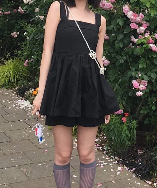 merrylatte（メリーラテ）の「バックリボンロンパース（つなぎ/オールインワン・レディース・ブラック系その他/ホワイト/ブラック・FREE）」の9枚目の写真