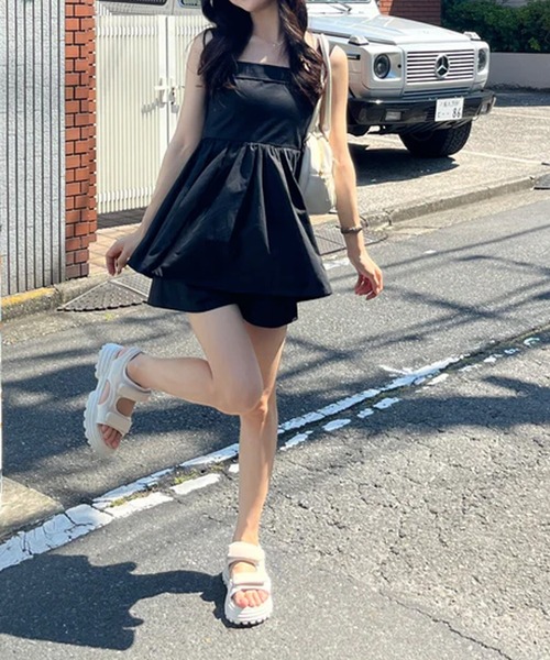 merrylatte（メリーラテ）の「バックリボンロンパース（つなぎ/オールインワン・レディース・ブラック系その他/ホワイト/ブラック・FREE）」の12枚目の写真