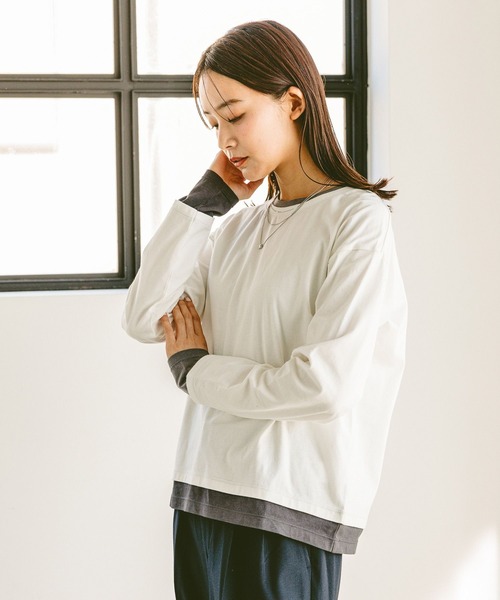 GLOBAL WORK（グローバルワーク）の「ヘビロッTEEフェイクレイヤー長袖/286248（Tシャツ/カットソー・レディース・ブラック/その他/ホワイト系その他5/イエロー系その他・MEDIUM/LARGE）」の20枚目の写真