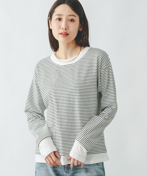 セール】ヘビロッTEEフェイクレイヤー長袖/286248（Tシャツ/カットソー