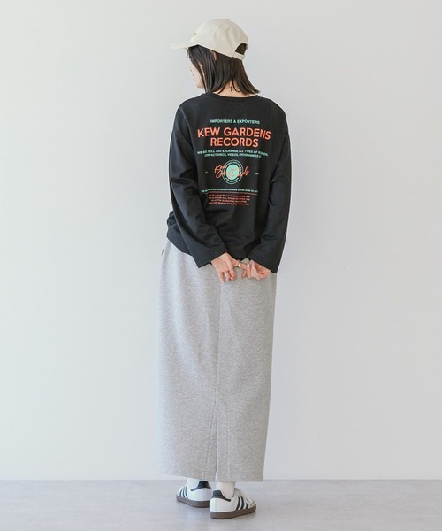 AMERICAN HOLIC（アメリカンホリック）の「RECORDSロングTシャツ（Tシャツ/カットソー・レディース・ライトグレー/ブラック/オフホワイト/ライトイエロー・M/L）」の12枚目の写真