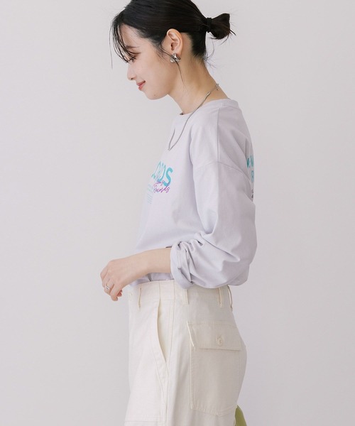 AMERICAN HOLIC（アメリカンホリック）の「RECORDSロングTシャツ（Tシャツ/カットソー・レディース・ライトグレー/ブラック/オフホワイト/ライトイエロー・M/L）」の16枚目の写真