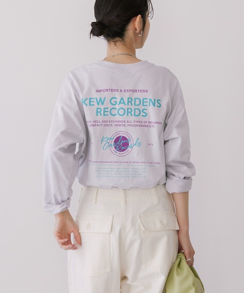 AMERICAN HOLIC（アメリカンホリック）の「RECORDSロングTシャツ（Tシャツ/カットソー・レディース・ライトグレー/ブラック/オフホワイト/ライトイエロー・M/L）」の17枚目の写真