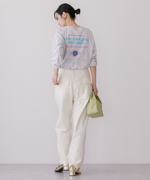 AMERICAN HOLIC（アメリカンホリック）の「RECORDSロングTシャツ（Tシャツ/カットソー・レディース・ライトグレー/ブラック/オフホワイト/ライトイエロー・M/L）」の19枚目の写真