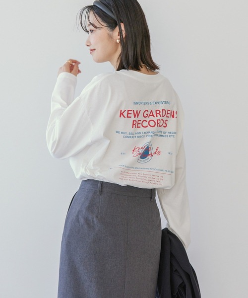 AMERICAN HOLIC（アメリカンホリック）の「RECORDSロングTシャツ（Tシャツ/カットソー・レディース・ライトグレー/ブラック/オフホワイト/ライトイエロー・M/L）」の21枚目の写真