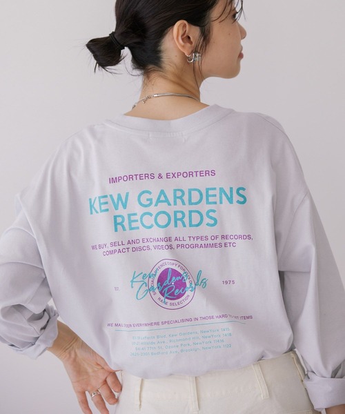 AMERICAN HOLIC（アメリカンホリック）の「RECORDSロングTシャツ（Tシャツ/カットソー・レディース・ライトグレー/ブラック/オフホワイト/ライトイエロー・M/L）」の15枚目の写真