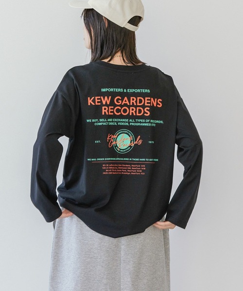 AMERICAN HOLIC（アメリカンホリック）の「RECORDSロングTシャツ（Tシャツ/カットソー・レディース・ライトグレー/ブラック/オフホワイト/ライトイエロー・M/L）」の9枚目の写真