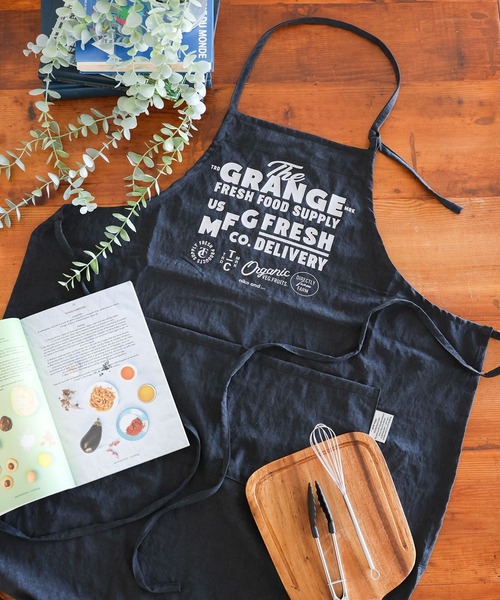 niko and...（ニコアンド）の「オリジナル ショッププリントエプロン（エプロン・レディース・イエロー/ブルー/チャコール・0）」の2枚目の写真