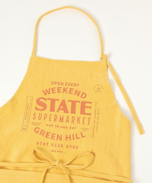 niko and...（ニコアンド）の「オリジナル ショッププリントエプロン（エプロン・レディース・イエロー/ブルー/チャコール・0）」の11枚目の写真