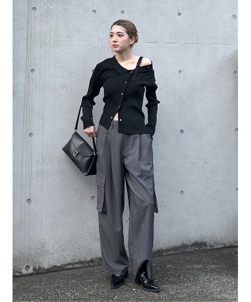 THROW by SLY(スローバイスライ)の「THROW MANNISH CARGO PT マニッシュ カーゴパンツ(カーゴパンツ・レディース・ベージュ/杢グレー・1/2)」の9枚目の写真