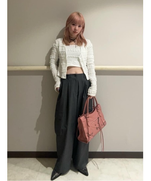 THROW by SLY(スローバイスライ)の「THROW MANNISH CARGO PT マニッシュ カーゴパンツ(カーゴパンツ・レディース・ベージュ/杢グレー・1/2)」の8枚目の写真