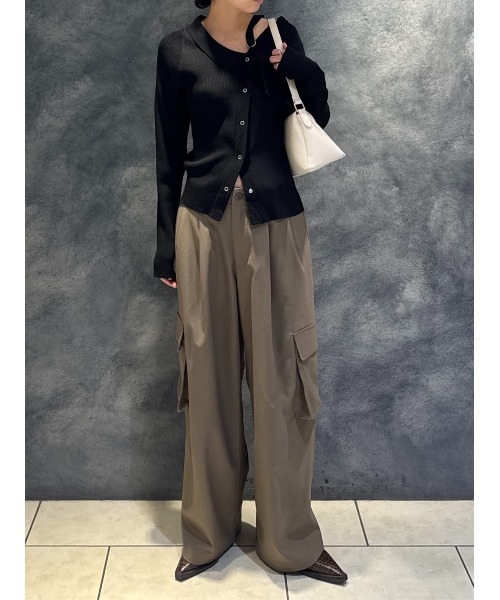 THROW by SLY(スローバイスライ)の「THROW MANNISH CARGO PT マニッシュ カーゴパンツ(カーゴパンツ・レディース・ベージュ/杢グレー・1/2)」の6枚目の写真