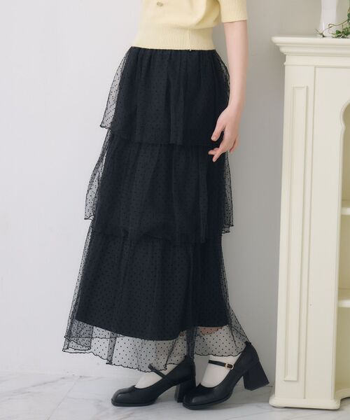 ems excite（エムズエキサイト）の「チュールティアードSK（スカート・レディース・ナチュラル/ピンク/ブラック系その他4・FREE）」の17枚目の写真