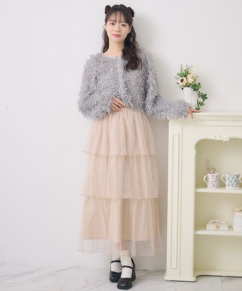 ems excite（エムズエキサイト）の「チュールティアードSK（スカート・レディース・ナチュラル/ピンク/ブラック系その他4・FREE）」の15枚目の写真