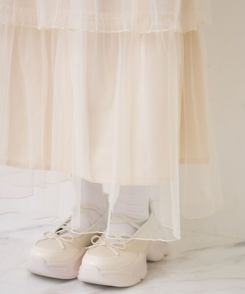 ems excite（エムズエキサイト）の「チュールティアードSK（スカート・レディース・ナチュラル/ピンク/ブラック系その他4・FREE）」の5枚目の写真