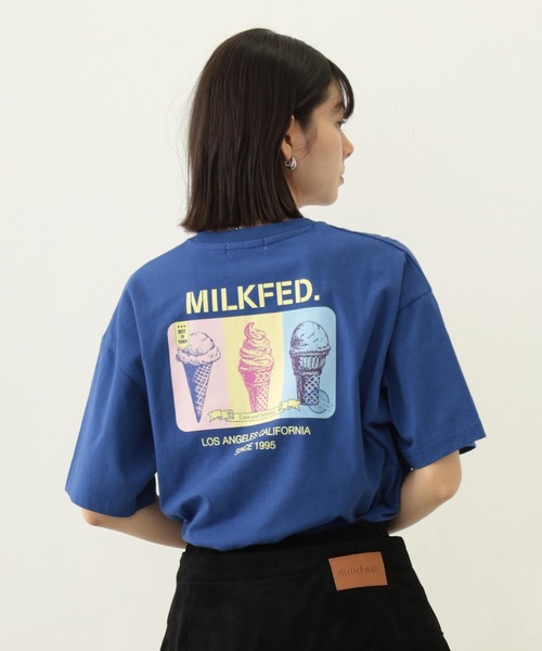 MILKFED.（ミルクフェド）の「TRIPLE ICE CREAM WIDE S/S TEE（Tシャツ/カットソー・レディース・ホワイト/ブラック/ブルー・L/M）」の2枚目の写真