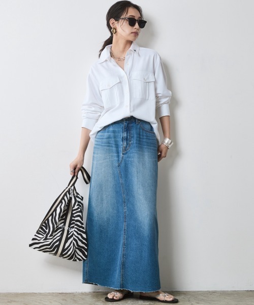 CHIC STYLE(シックスタイル)の「レーヨン麻アウトポケットシャツ<大きいサイズ有>シックスタイル(シャツ/ブラウス・レディース・オフホワイト/チャコール・5L/4L/3L/LL/L/M)」の10枚目の写真