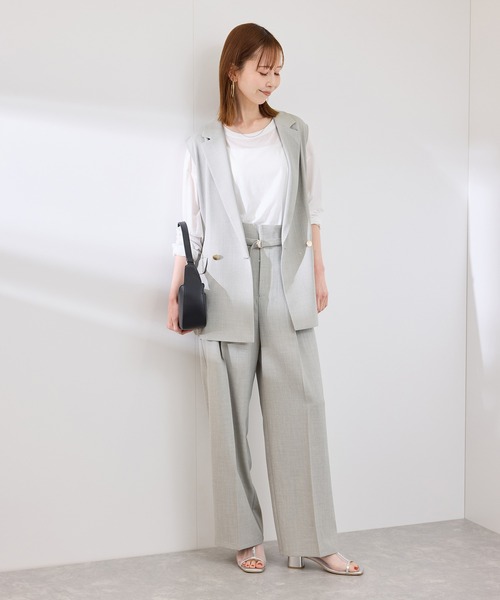 ROPE' PICNIC（ロペピクニック）の「シアーロングTシャツ（Tシャツ/カットソー・レディース・ライトグレー/チャコールグレー/ホワイト/ピンク・38）」の18枚目の写真