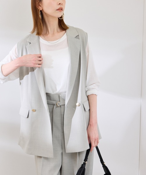 ROPE' PICNIC（ロペピクニック）の「シアーロングTシャツ（Tシャツ/カットソー・レディース・ライトグレー/チャコールグレー/ホワイト/ピンク・38）」の19枚目の写真