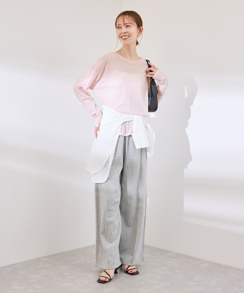 ROPE' PICNIC（ロペピクニック）の「シアーロングTシャツ（Tシャツ/カットソー・レディース・ライトグレー/チャコールグレー/ホワイト/ピンク・38）」の21枚目の写真