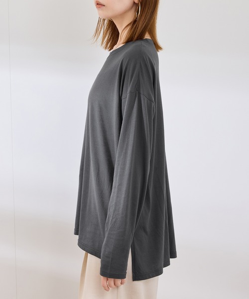 ROPE' PICNIC（ロペピクニック）の「シアーロングTシャツ（Tシャツ/カットソー・レディース・ライトグレー/チャコールグレー/ホワイト/ピンク・38）」の13枚目の写真